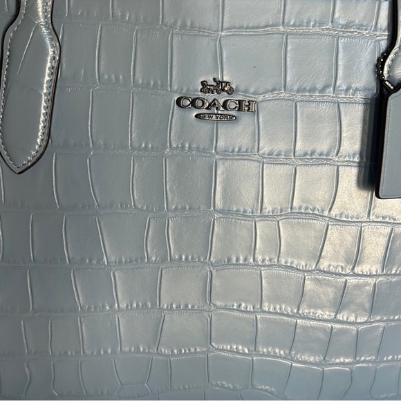 🦋Coach Blue Croc-Embossed Tote Bag🦋 - Picture 2 of 9